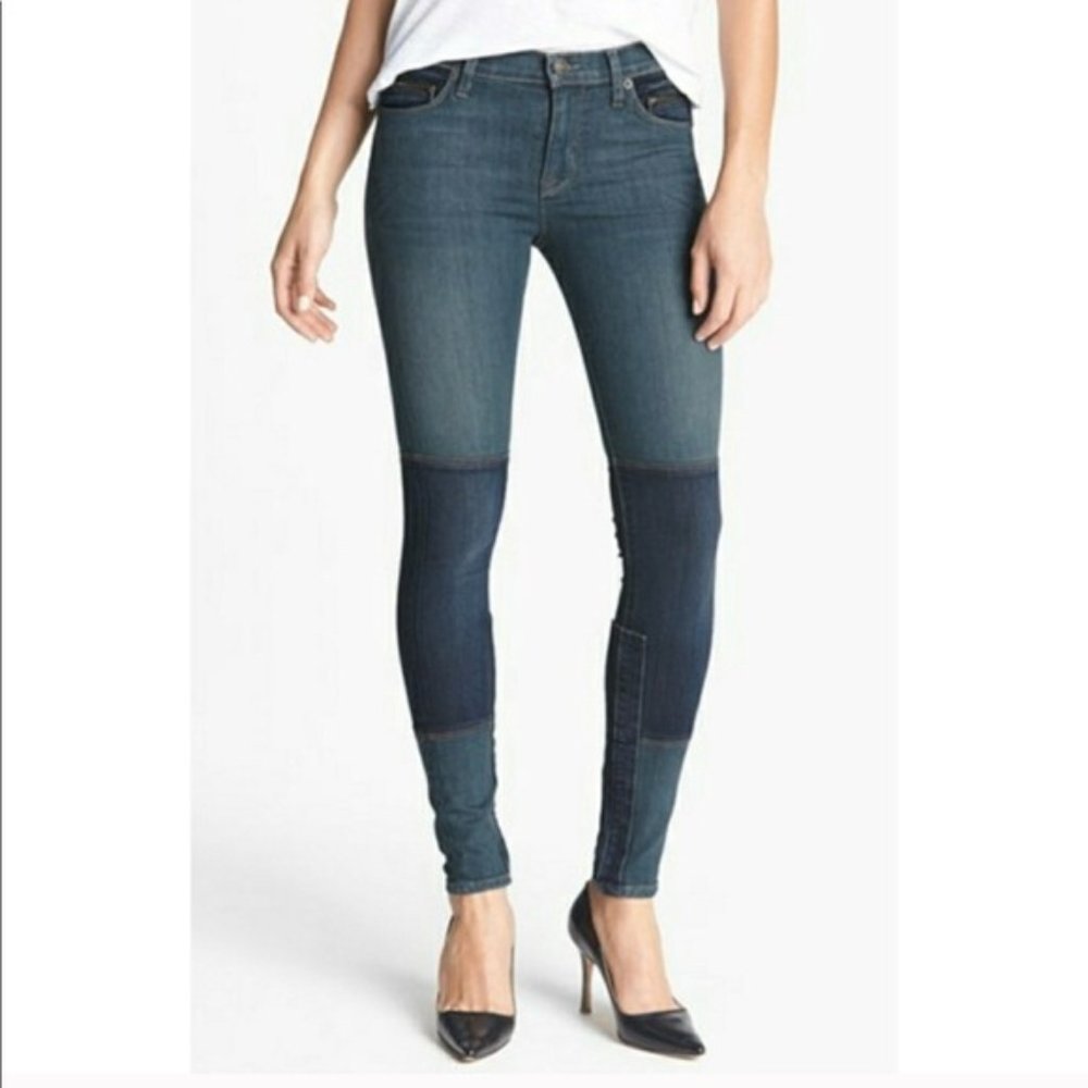 HUDSON Newton Patchwork Super Skinny, Blue, 24
